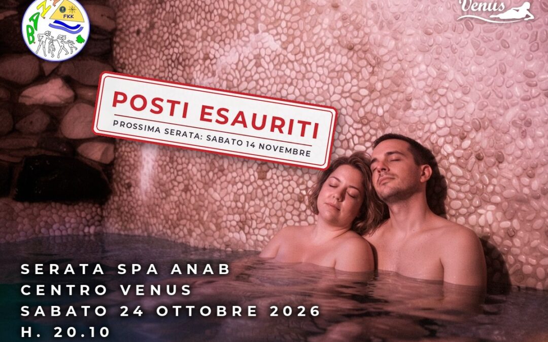 🍂 Bentornati al Venus: si apre la stagione delle Serate Naturiste – 24 Ottobre 2026